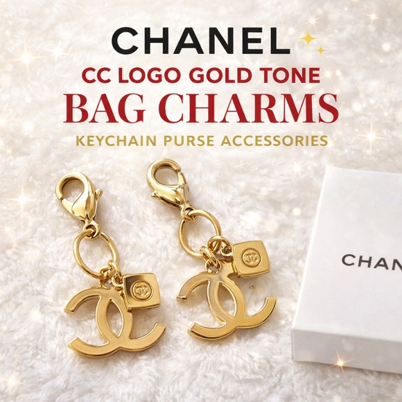 CHANEL Accessories - Chanel CC Logo Gold Tone Bag Charms Keychain Purse Accessories